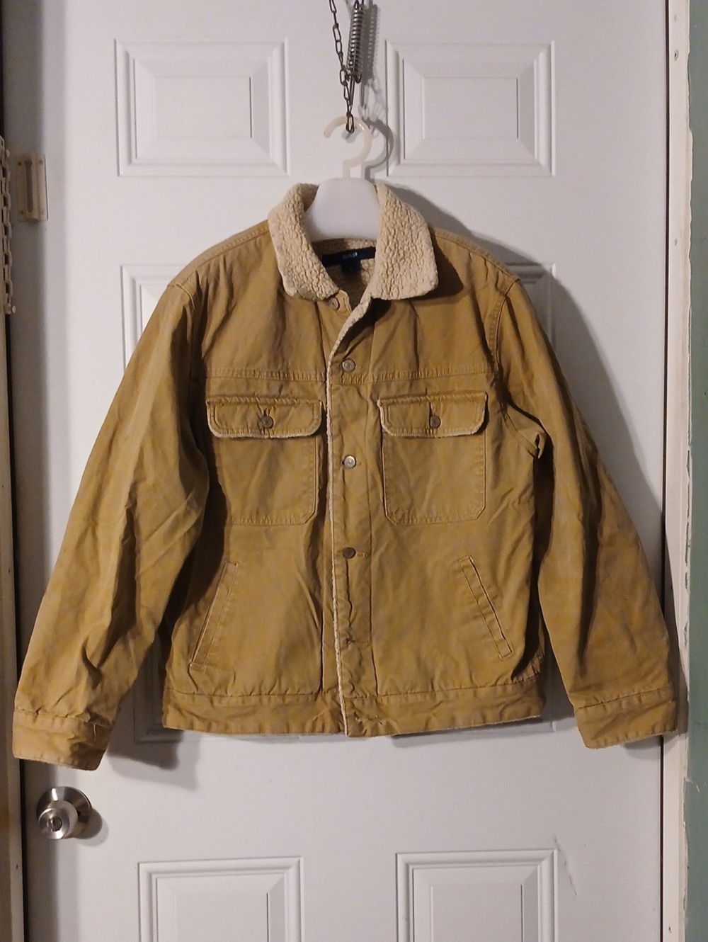 Gap's Vintage Men's Tan Sherpa-Lined Jacket
